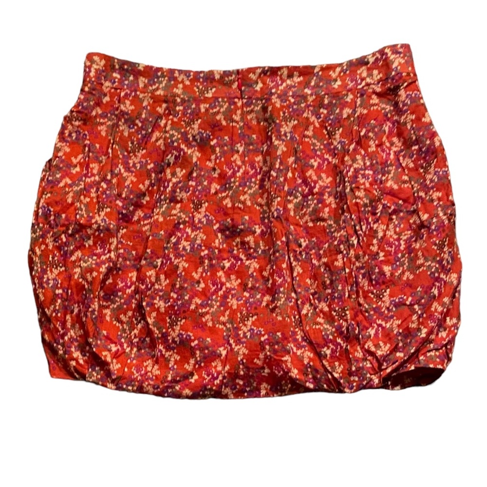 COPY - LZara 100% cotton coral Ditsy floral print mini bubble skirt. S